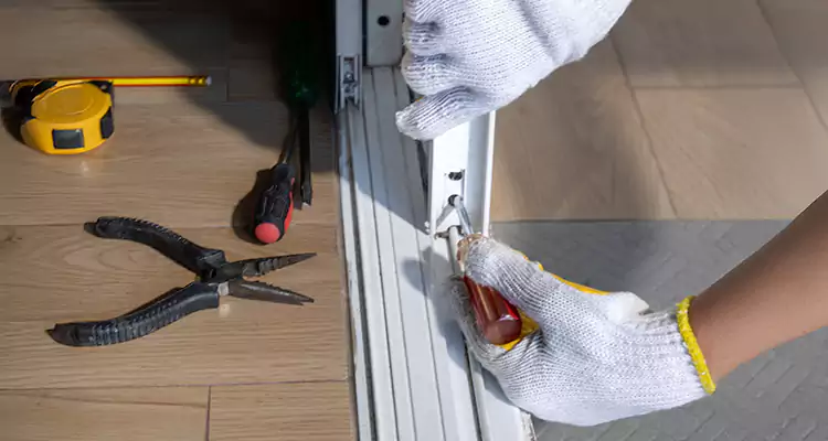 Backyard Sliding Door Track Repair in Venice, FL